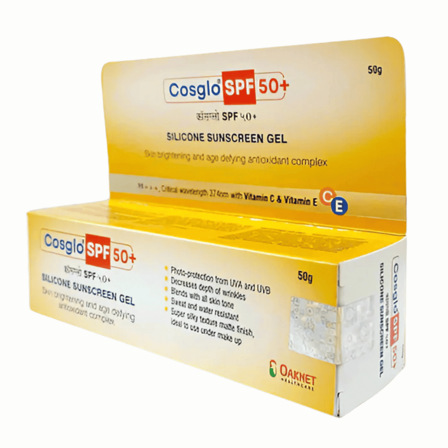 Cosglo SPF 50+ Silicone Sunscrenn Gel, 50gm