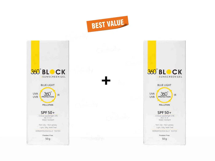 360 Block Sunscreen Gel SPF 50+, 50 GM.