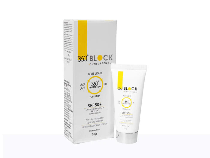 360 Block Sunscreen Gel SPF 50+, 50 GM.