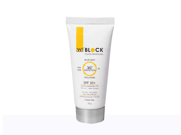 360 Block Sunscreen Gel SPF 50+, 50 GM.
