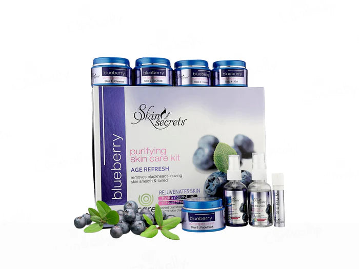 Skin Secrets Blueberry Age Refresh Purifying Skin Care Facial Kit.