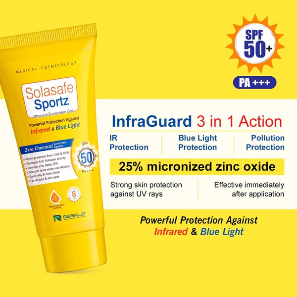Solasafe Sportz Sunscreen Gel SPF 50+ PA+++, 50gm