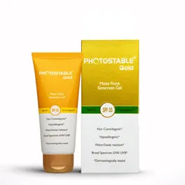 Photostable Gold Matte Finish Sunscreen Gel SPF 55, 50gm.