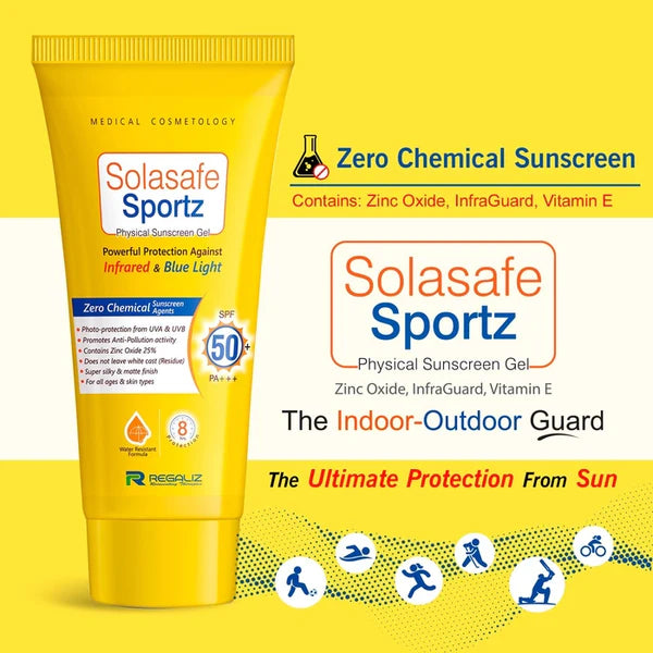 Solasafe Sportz Sunscreen Gel SPF 50+ PA+++, 50gm