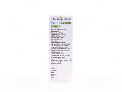 Melaglow Prime Depigmenting Lotion, 50gm.